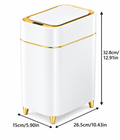 Smart trash can with sensor and automatic bag suction.