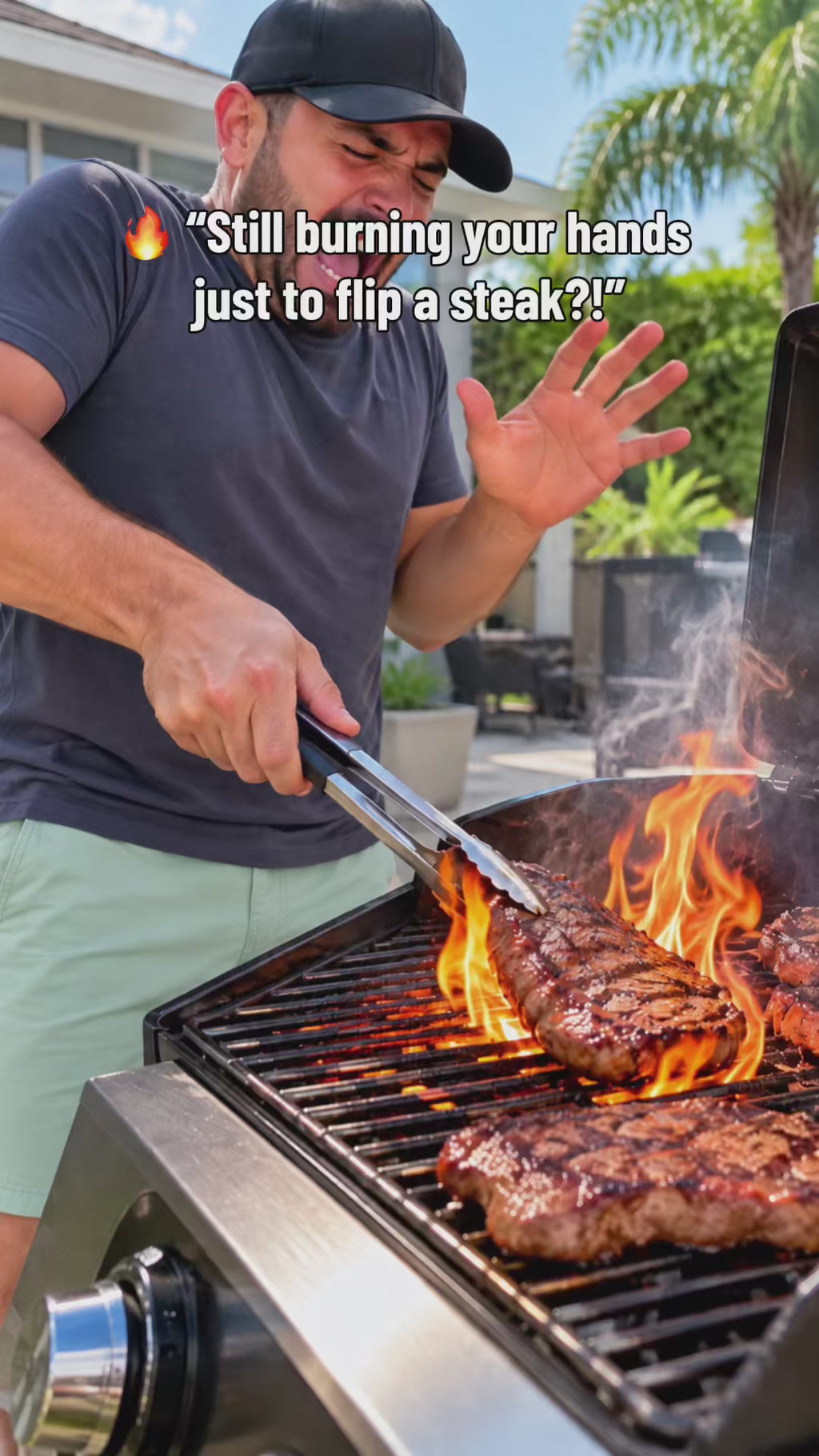 Adjustable Charcoal Grill with 180° Rotating Grate
